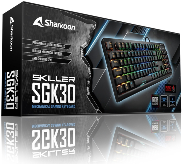 Sharkoon Skiller Mech SGK30, LEDs RGB, Huano RED, USB, DE