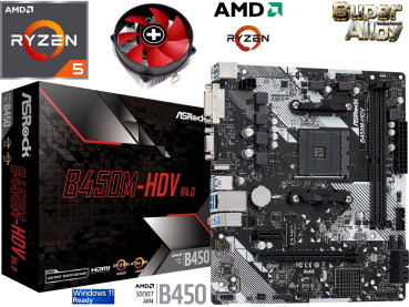 AMD Ryzen 5 3400G - AMD Kühler - ASRock B450M-HDV R4.0