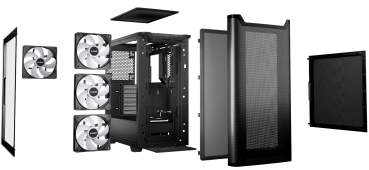 be quiet! Pure Base 501 DX Black, Glasfenster