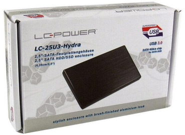 2.5" (6,35cm) LC-Power USB 3.0 Festplattengehäuse, Schwarz (für SATA HDD / SSD)