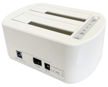 2,5" / 3,5" HDD+SSD LC-Power USB3.2 Dual Bay Dockingstation mit Klon-Funktion
