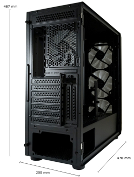 LC-Power Gaming 804B Obsession_X, Glasfenster (Mesh-Frontpanel, 3x 140mm Front, 1x 120mm Back)