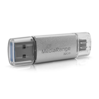 Preview: 32GB MediaRange Kombo-Speicherstick USB 3.2 Gen 1 (USB-A + USB-C)
