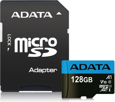 Preview: 128GB ADATA Premier microSDXC Class 10 (UHS-I U1, A1, inkl.SD-Adapter)