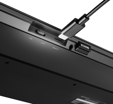 Sharkoon OfficePal K30W (Kabellose Tastatur, wiederaufladbar Lithium-Ion-Akkus bis zu 110 Stunden)