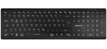 Sharkoon OfficePal K30W (Kabellose Tastatur, wiederaufladbar Lithium-Ion-Akkus bis zu 110 Stunden)