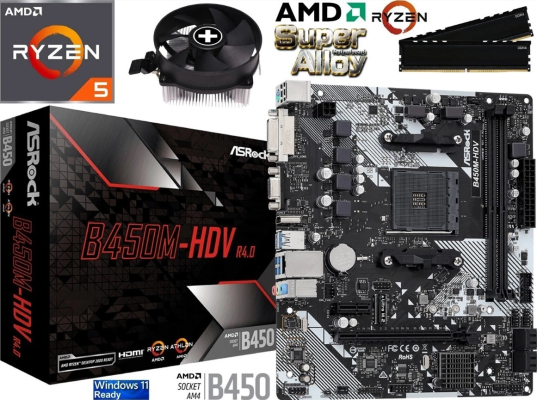 AMD Ryzen 5 3400G - 16GB DDR4 - ASRock B450M-HDV R4.0