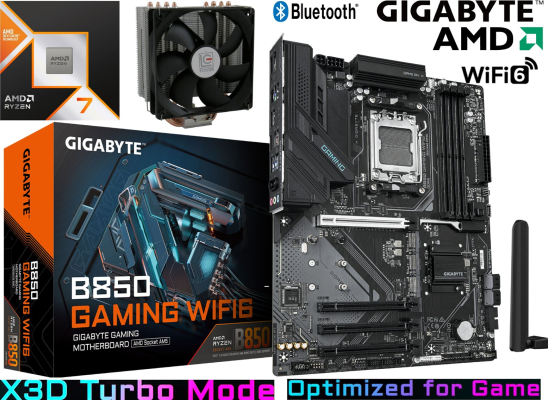 AMD Ryzen 7 7800X3D - Heatpipe Kühler - GIGABYTE B850 Gaming WIFI6