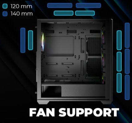 LC-Power Gaming 811B Meshwork_XL Dark, schwarz, Glasfenster