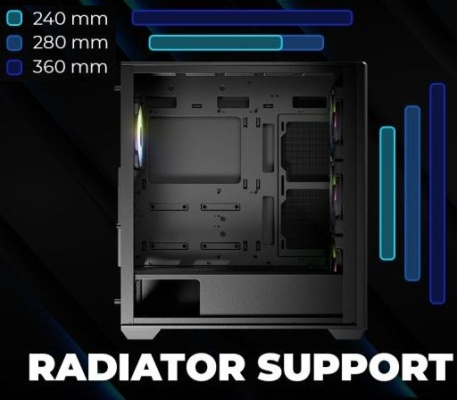 LC-Power Gaming 811B Meshwork_XL Dark, schwarz, Glasfenster