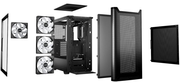 be quiet! Pure Base 501 DX Black, Glasfenster