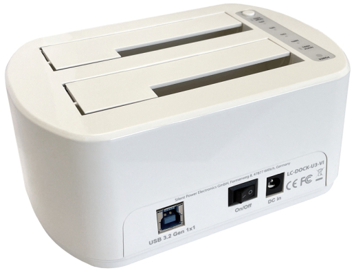 2,5" / 3,5" HDD+SSD LC-Power USB3.2 Dual Bay Dockingstation mit Klon-Funktion