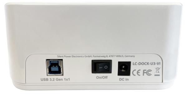 2,5" / 3,5" HDD+SSD LC-Power USB3.2 Dual Bay Dockingstation mit Klon-Funktion