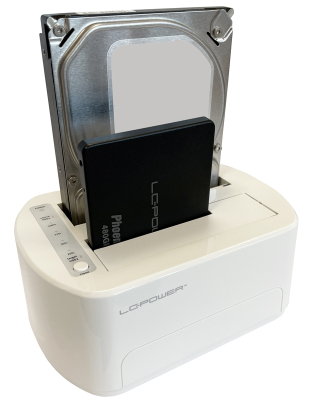 2,5" / 3,5" HDD+SSD LC-Power USB3.2 Dual Bay Dockingstation mit Klon-Funktion
