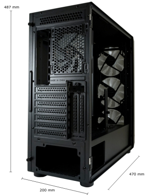 LC-Power Gaming 804B Obsession_X, Glasfenster (Mesh-Frontpanel, 3x 140mm Front, 1x 120mm Back)