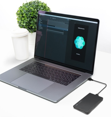 2.5" (6,35cm) LogiLink USB 3.0 Festplattengehäuse LED Anzeige, Schwarz (für SATA HDD / SSD)