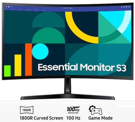 27" (69cm) Samsung S3 Curved Monitor 4ms 100Hz (D-SUB/VGA, HDMI)