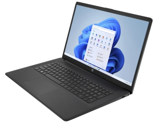 17,3" (44cm) HP 17-CP Jet Black / AMD Ryzen 5 7520U / 16GB DDR5 / 512GB M.2 SSD / AMD Radeon 610M Grafik / W11P