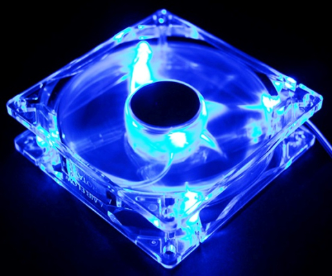 120mm LogiLink LED-Lüfter blau, Gehäuselüfter (4-Pin Molex)