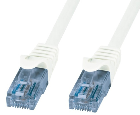 5m Netzwerkkabel RJ-45 (Cat.6A Patchkabel, weiß)