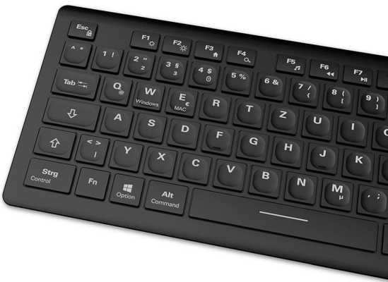 Sharkoon OfficePal K30W (Kabellose Tastatur, wiederaufladbar Lithium-Ion-Akkus bis zu 110 Stunden)