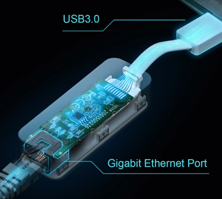 TP-Link Netzwerkadapter USB-A 3.0 (Stecker)  Gigabit Ethernet (RJ-45 Buchse)