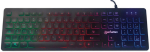 Manhattan Ultraflache Multimedia-Gaming-Tastatur, schwarz, LEDs RGB, USB, DE